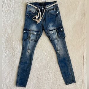 Men’s THRT Jeans, Double Cargo Pocket, Size 28, NWT